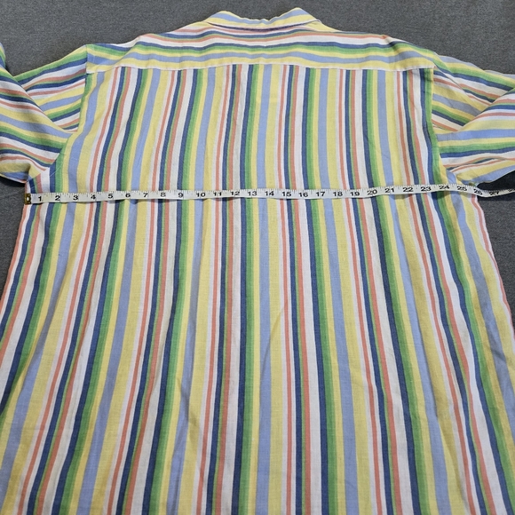 Miskeen Originals Mens 3XL 100% Linen Shirt NWT Short Sleeve Button Up Colorful - Picture 4 of 10